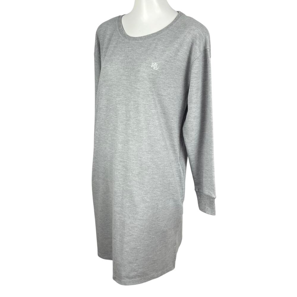 Lauren Ralph Lauren Women's XL Gray Shirt Dress Long Sleeve Tunic Pockets